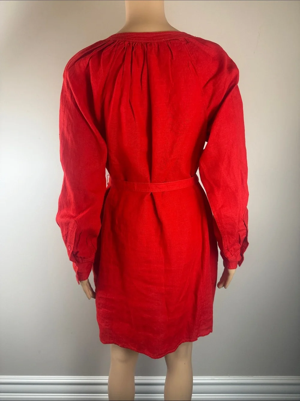 J.Crew Red Linen Cabana Mini Dress NWOT